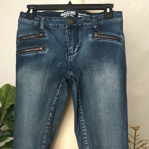 MOSSIMO Dark Wash Faded Slim Ankle Jeans Sz 3 - Picture 5 of 8